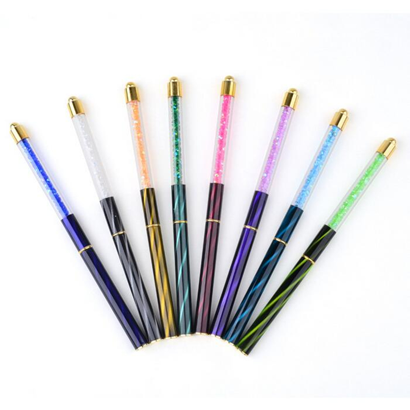 800x800 Nail Art Cat Eye Stripes Lines Brush Painting Gradient Crystal