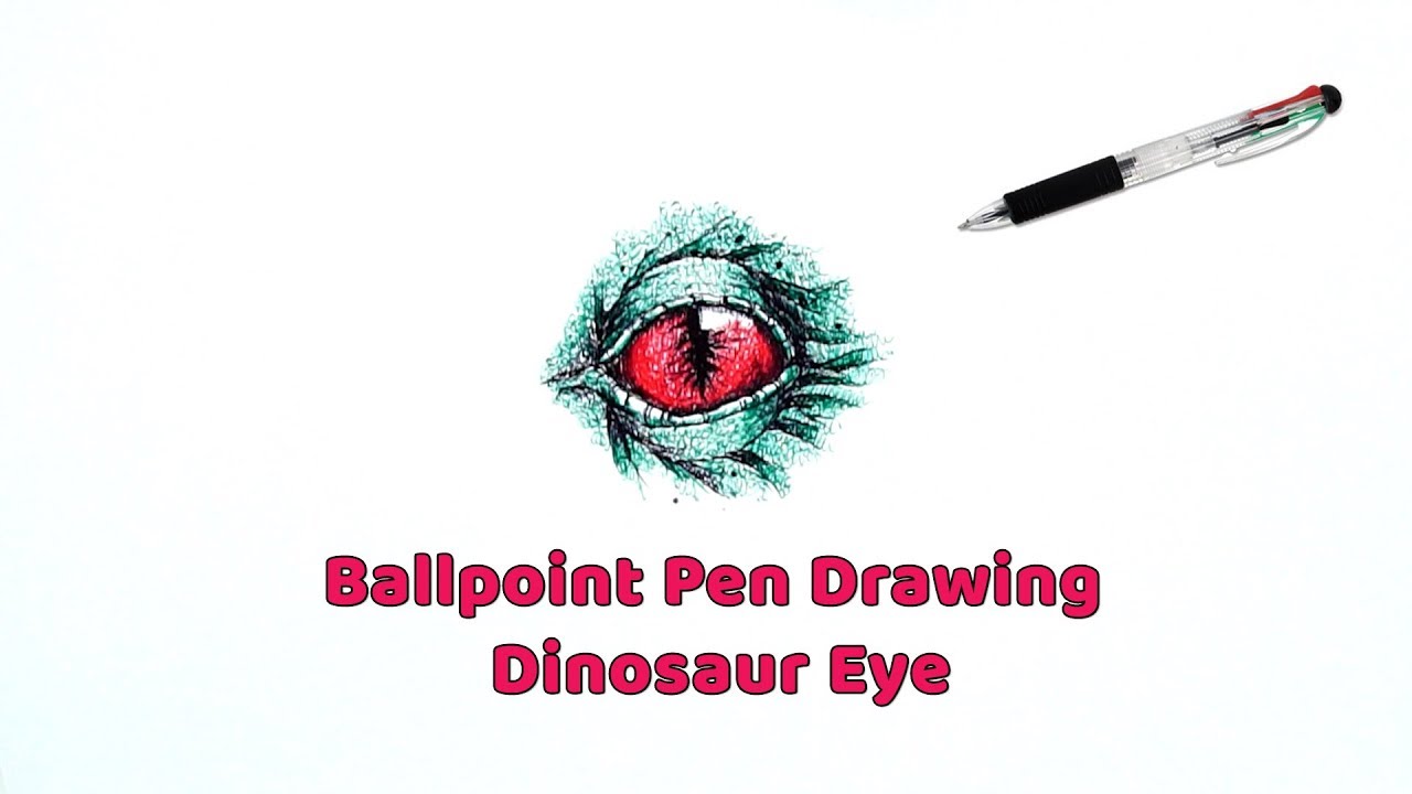 1280x720 ballpoint pen drawing tutorial drawing dinosaur eye ball pen