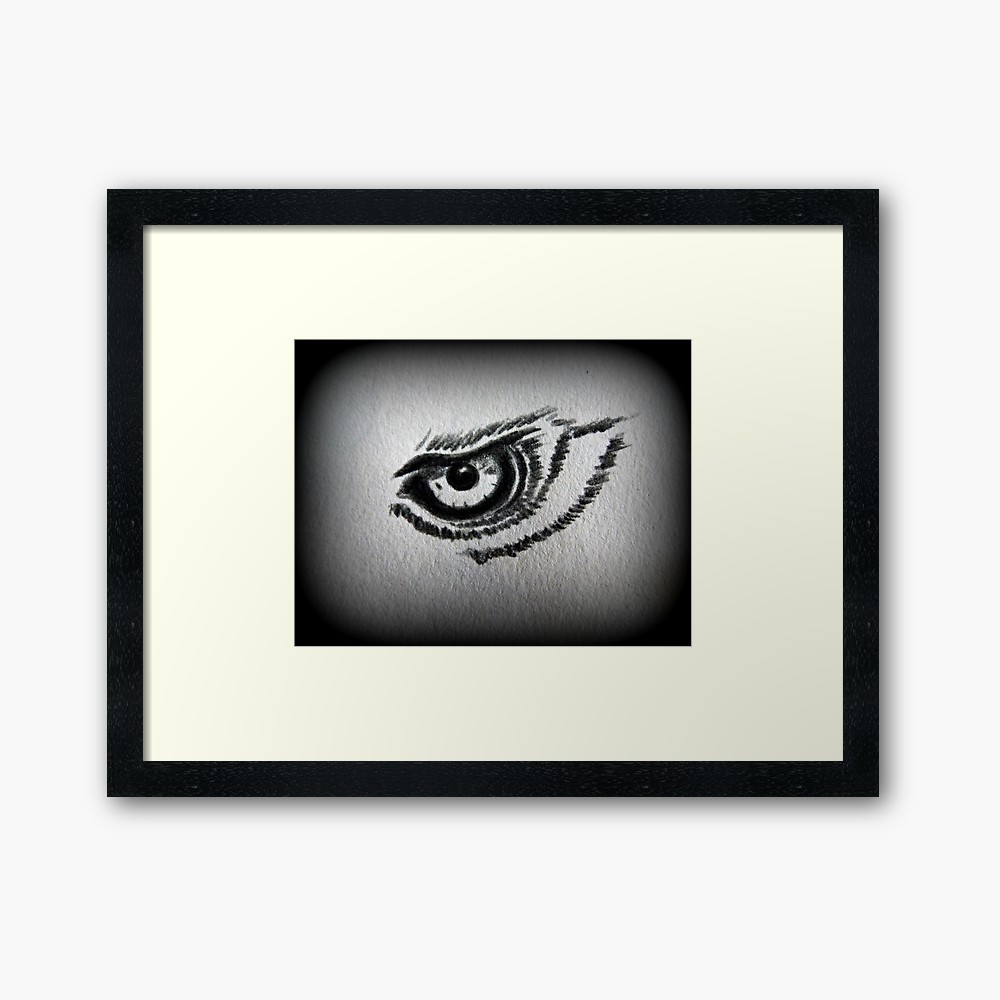 1000x1000 Eagle Eye Pencil Drawing Framed Print