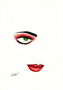 210x300 The Wife Female Eye Lips Woman Beautiful Original Pastel Pencil