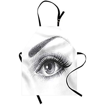 350x350 ambesonne eye apron, pencil drawing artwork