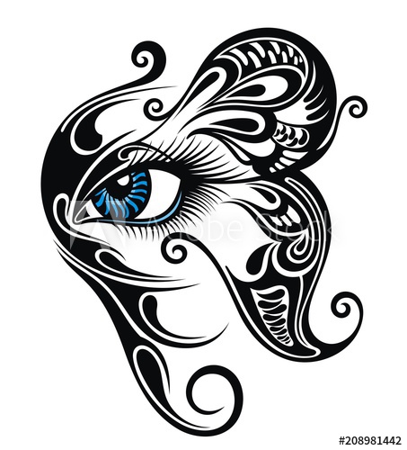 453x500 Eye Make Up With Butterfly Tattoo Eye