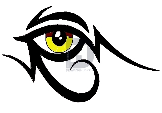 520x363 How To Draw A Tribal Egyptian Eye Tattoo, Step