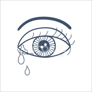 300x300 Crying Eye With Tears Isolated On Premium Clipart