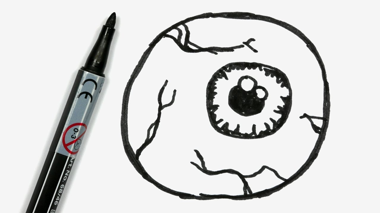 1280x720 How To Draw A Cartoon Halloween Eyeball