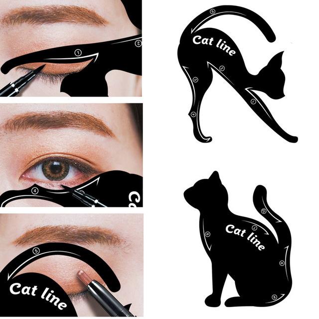 640x640 Eyeliner Stencil Cat Eyebrow Stamping Template Plastic Makeup Tool