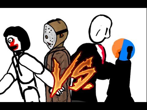 480x360 Jason Vs Jeff Vs Eyeless Jack Vs Slenderman Drawing Cartoons