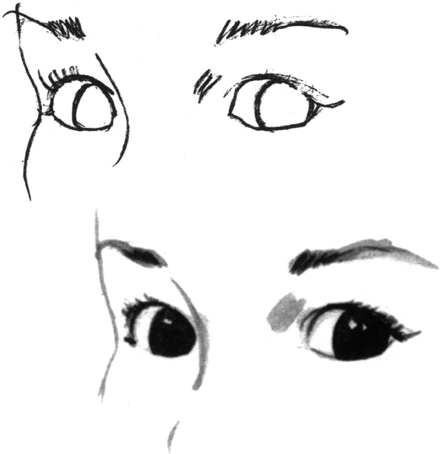 885x914 Eyes And Lips Drawing