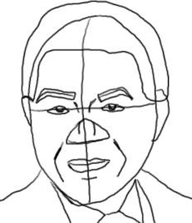 640x744 How To Draw Nelson Mandela's Face