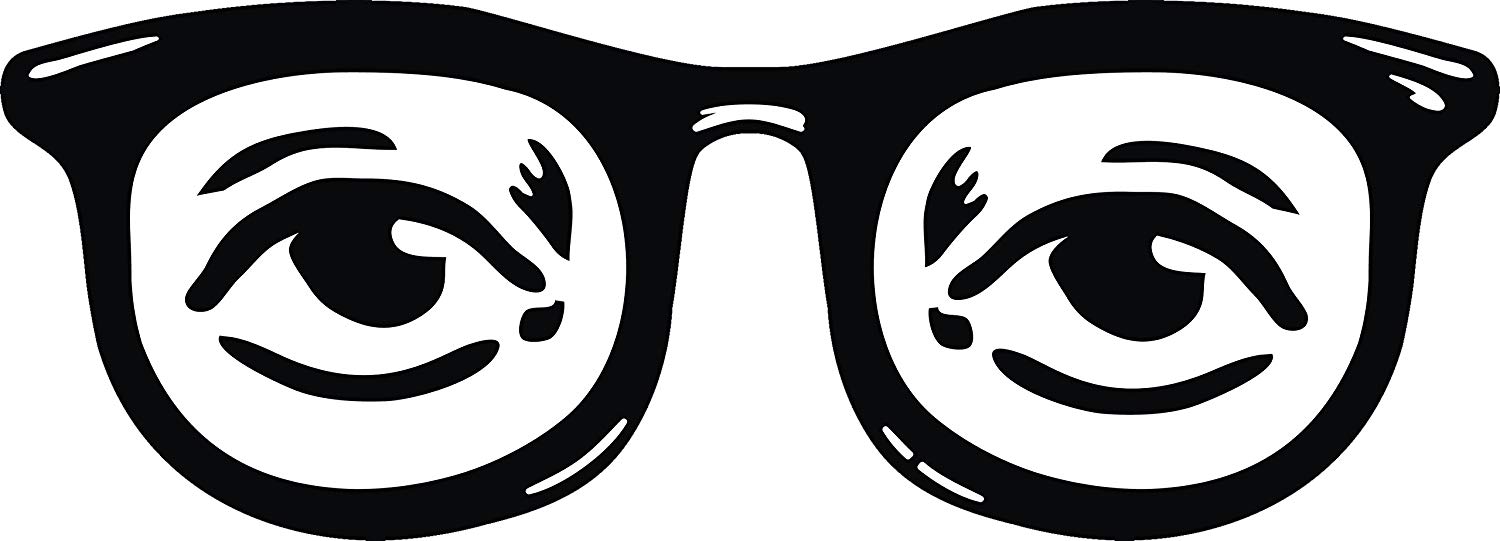 1500x541 Simple Hipster Glasses And Eyes Drawing Cartoon Vinyl