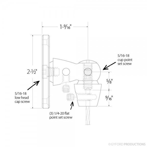 600x600 ez wire degree wall mount gyford standoff systems