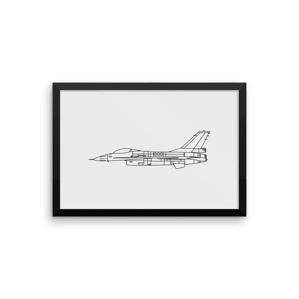 1000x1000 F Fighting Falcon Minimal Line Art
