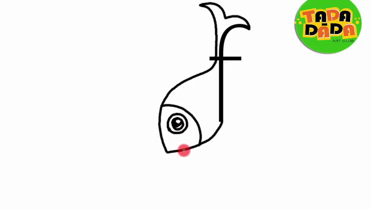 1280x720 Learn To Draw Fish From Letter F Step