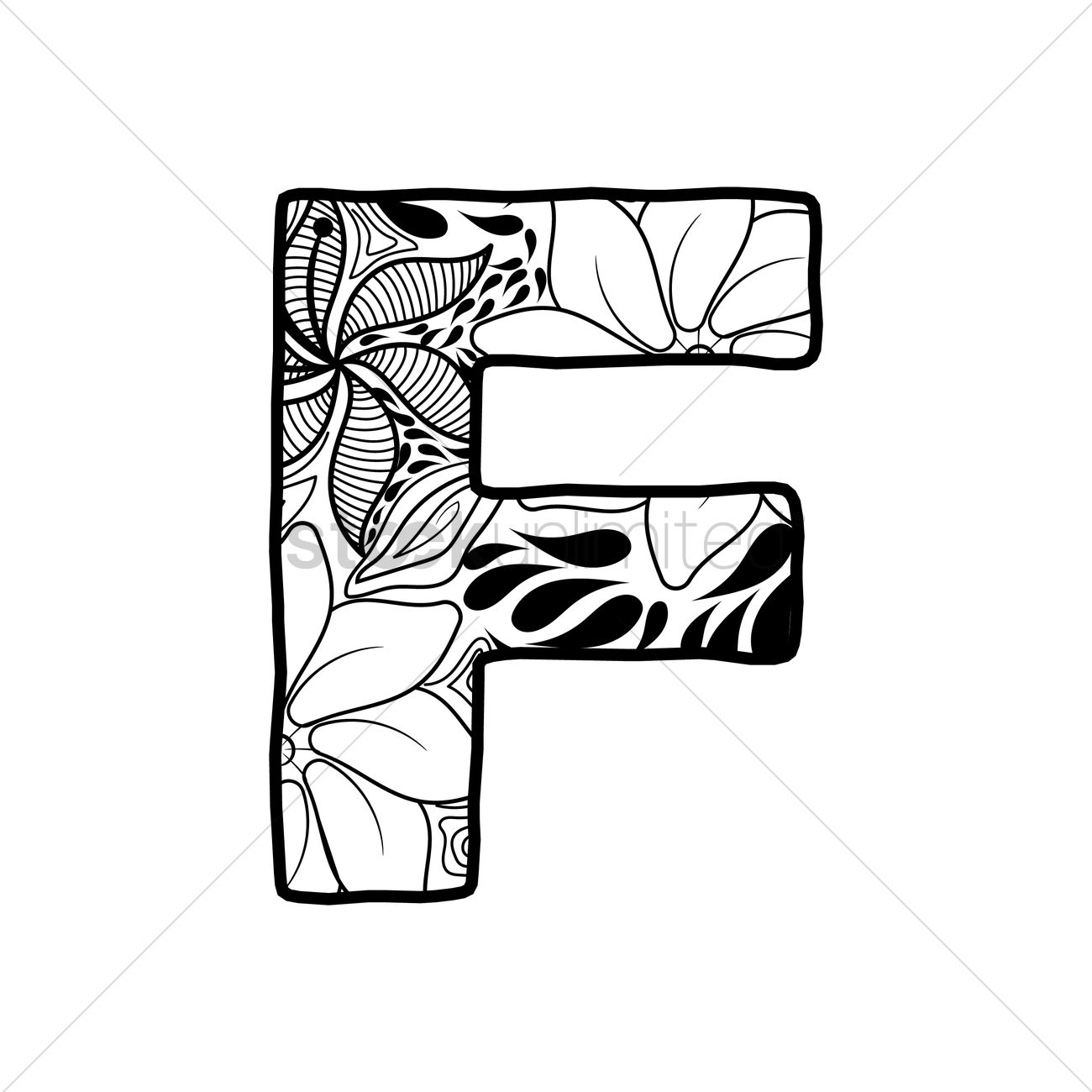 1300x1300 Letter F Vector Image
