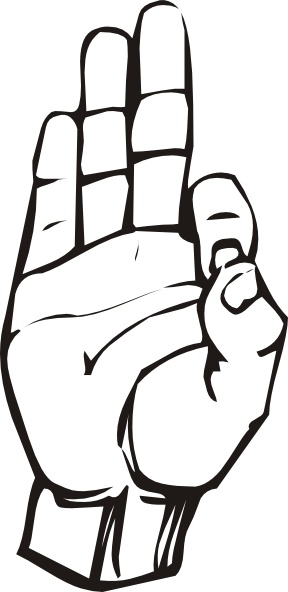288x592 Sign Language F Clip Art Free Vector In Open Office Drawing