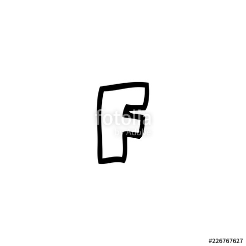 500x500 Line Drawing Cartoon Letter F Stock Image And Royalty Free Vector