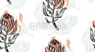 400x218 Hand Drawn Vector Graphic Abstract Textured Seamless Pattern