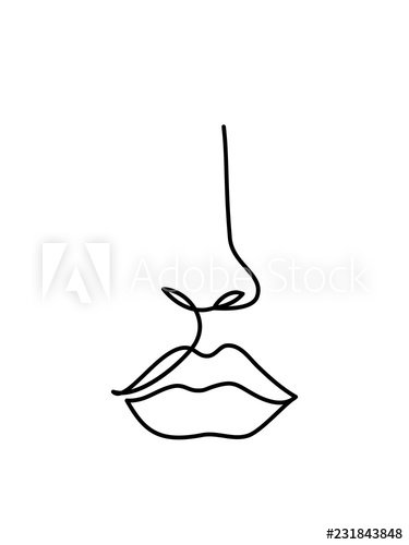 375x500 Astract Face Line Art Continuous Line Drawing Minimalist Logo