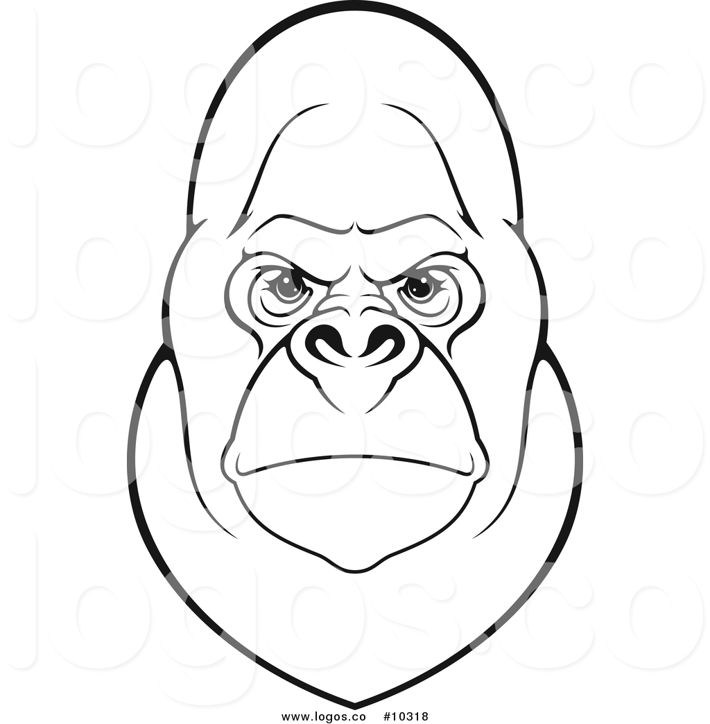 1024x1044 Gorilla Face Clipart Black And White Clip Art Images