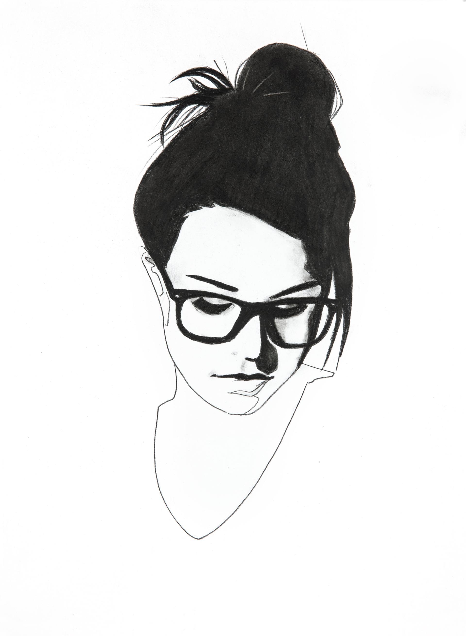 1920x2616 Black And White Girl Face Drawing Of A Little Cartoon Cool