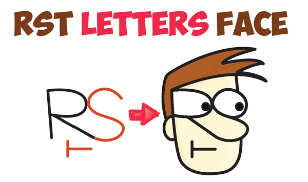 600x355 How To Draw A Cartoon Face With Alphabet Letters R, S, T, And U