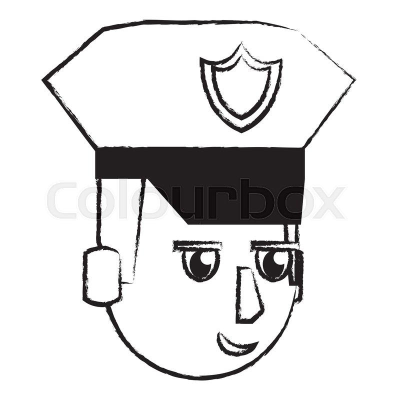 800x800 Police Face Smiling Cartoon Vector Stock Vector Colourbox