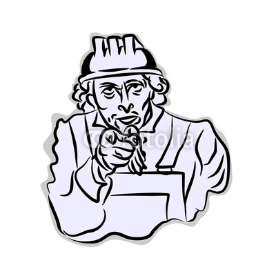 400x400 Black And White Sketch Uncle Sam In Construction Clothing Builder