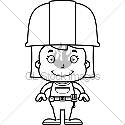 500x500 Cartoon Smiling Construction Worker Girl Gl Stock Images
