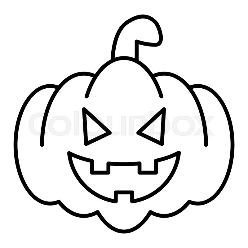 800x800 Kind Pumkin Thin Line Icon Halloween Stock Vector Colourbox