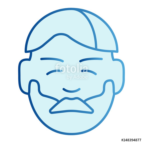 500x500 Man Face With Beard Flat Icon Bearded Guy Blue Icons In Trendy