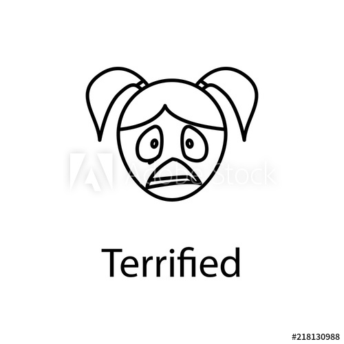 500x500 terrified girl face icon element of emotions for mobile concept