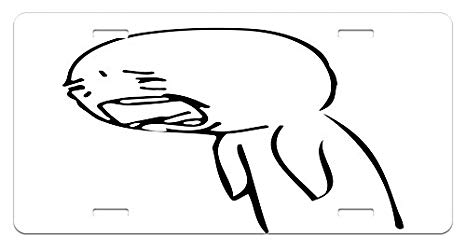 466x248 Ambesonne Humor License Plate, Sad Guy Upset Crying