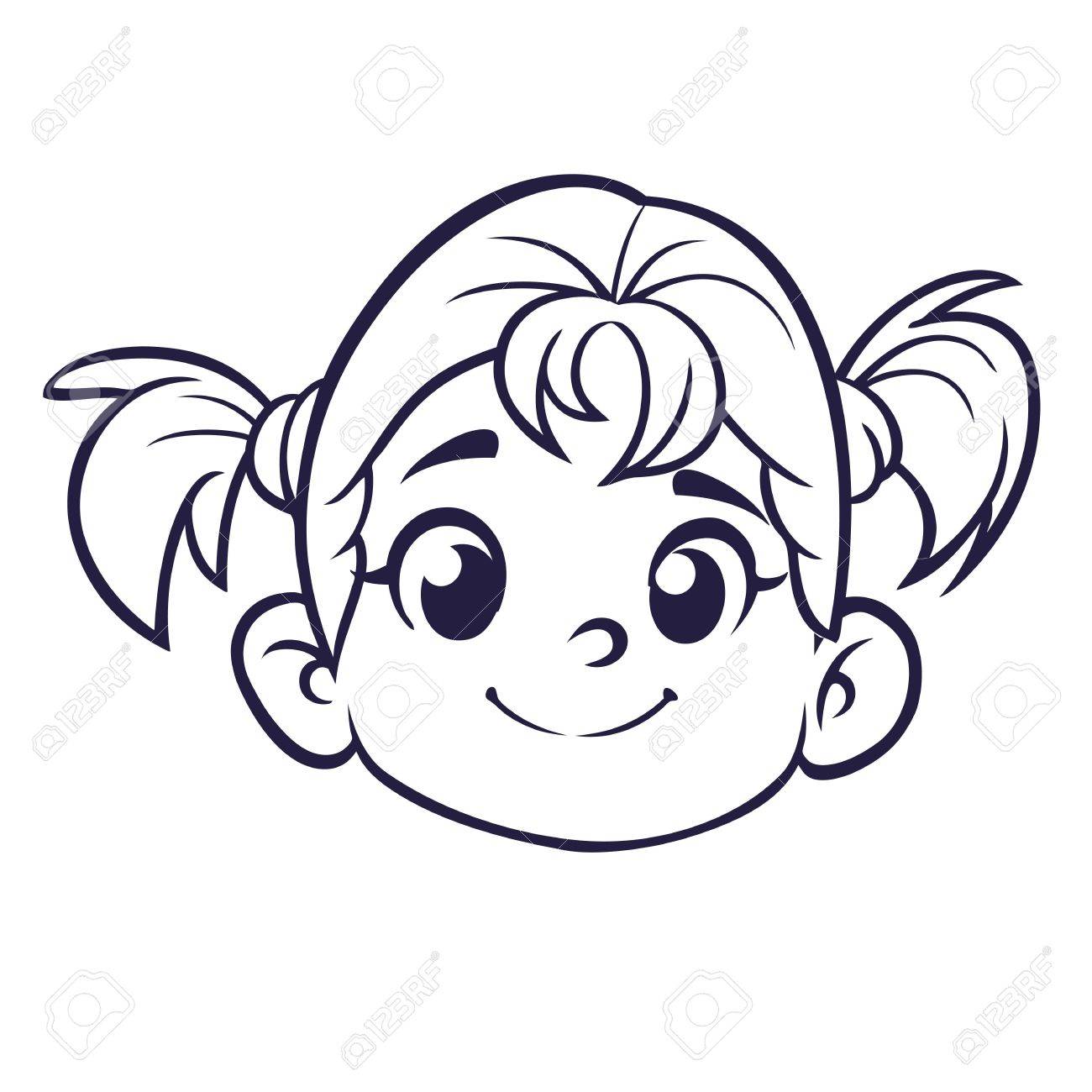 1300x1300 Girl Face Drawing Clipart