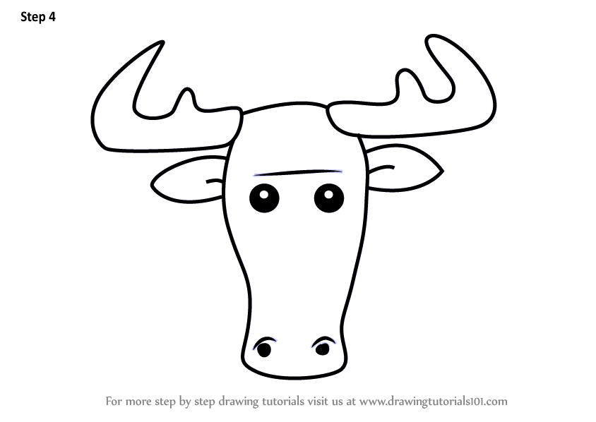 844x598 Learn How To Draw A Moose Face For Kids