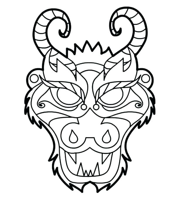 600x671 Dragon Mask Template Chinese Face Literals Polyfill