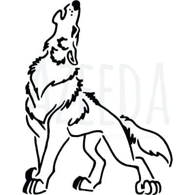 400x400 Wolf Wall Stencil Template Face Cut Out