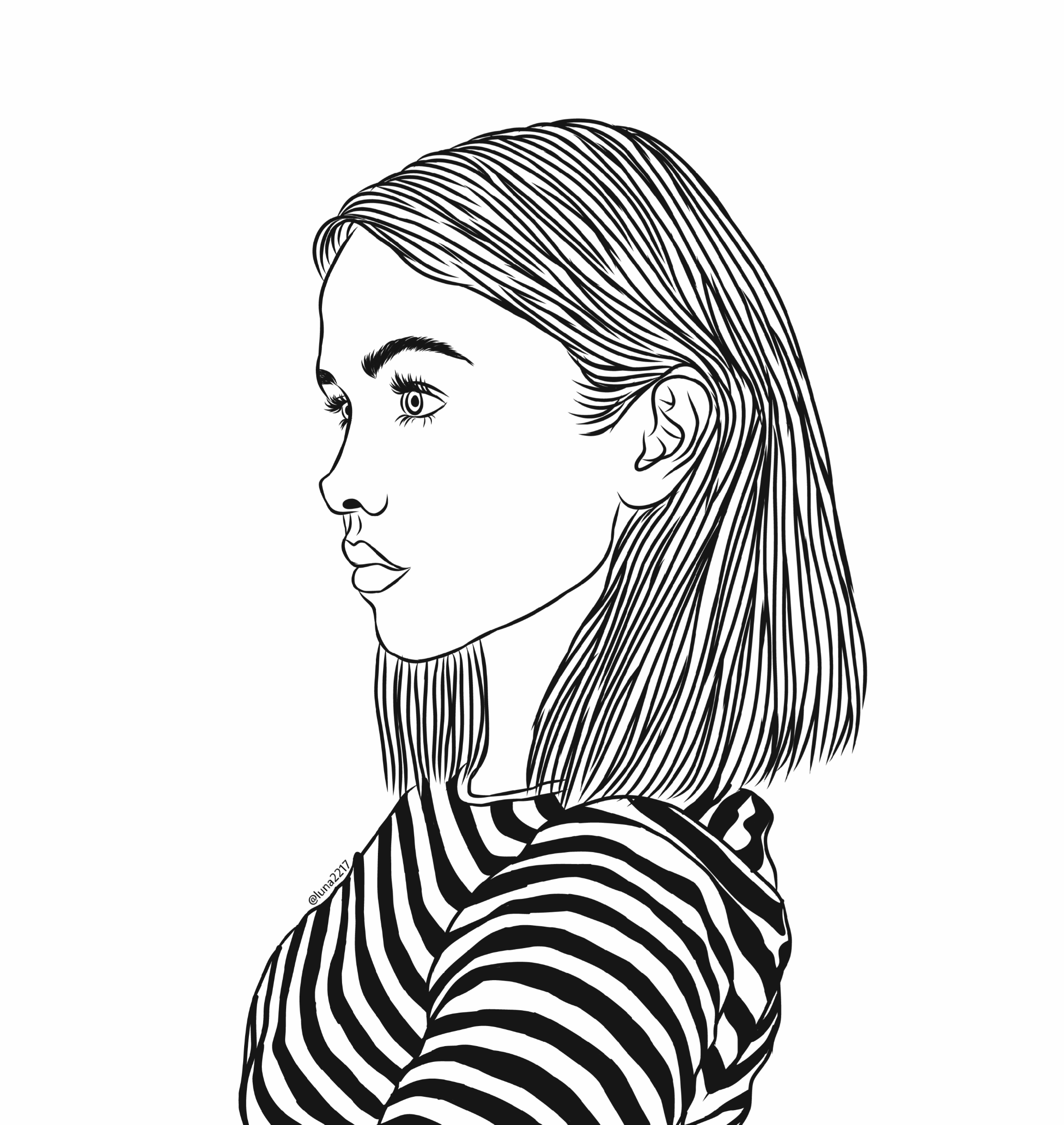 2227x2354 Freetoedit Drawing Girl Tumblr Tumblrdrawing Outlines