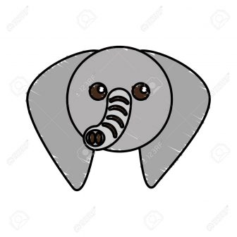 336x336 Cute Elephant Face Drawing Family Simple Images Kawaii Step