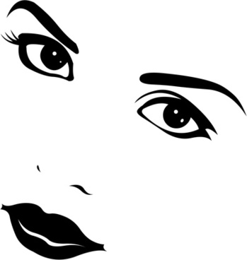 349x368 Girl Face Vector Free Vector Download