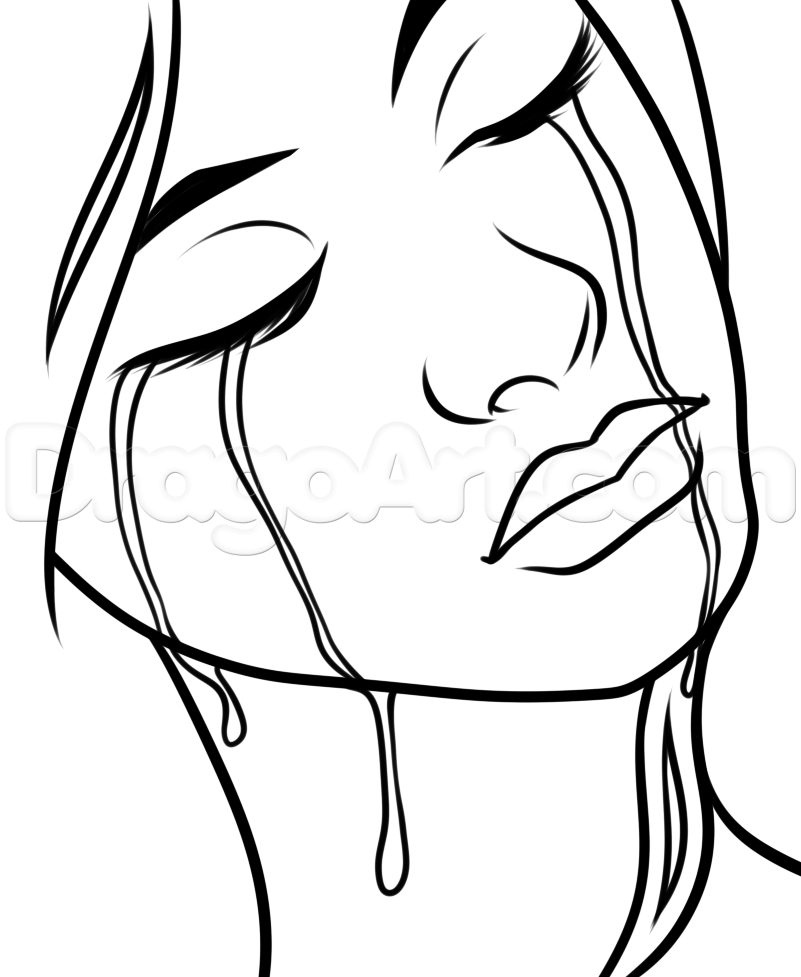 801x977 How To Draw Falling Tears Step Art How To Draw