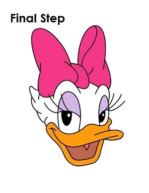 300x388 How To Draw Daisy Duck Final Step Kate's Birthday Disney Face