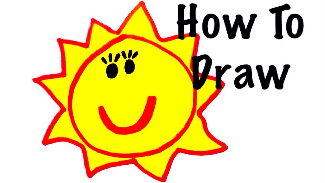 1280x720 How To Draw And Paint The Sun Smiley Face For Kids Children