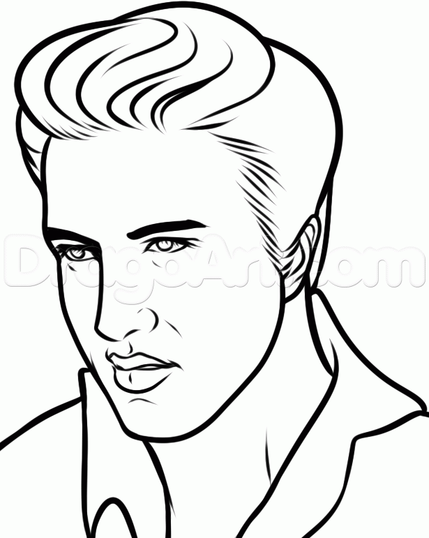 615x771 How To Draw Elvis, Elvis Presley Step For Mom