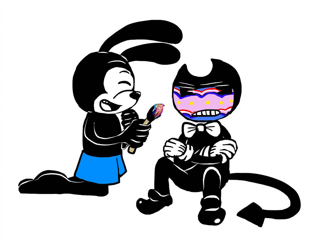 1013x789 Bendy And Oswald Easter Face Painting
