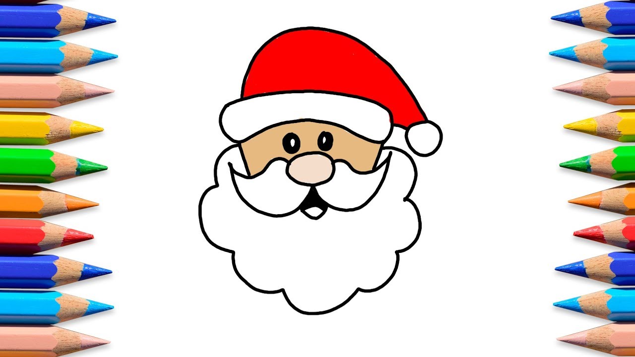 1280x720 Coloring Santa Claus Face Painting For Toddlers And Drawing
