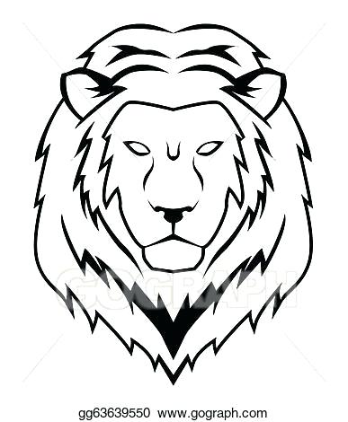 387x470 Lion Face Drawing