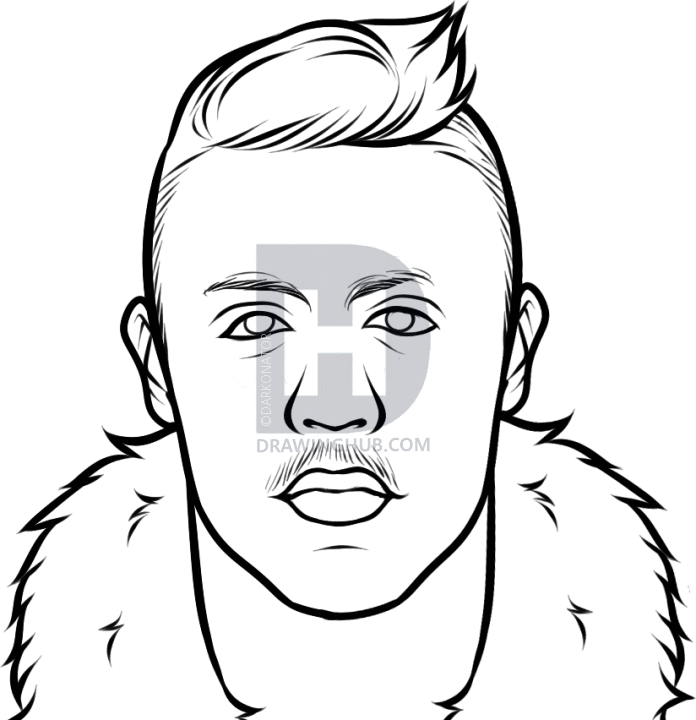 696x720 How To Draw Macklemore, Thrift Shop, Macklemore, Step