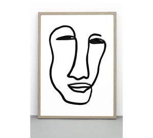 300x271 Face Print, Portrait Poster, Line Drawing Wall Art