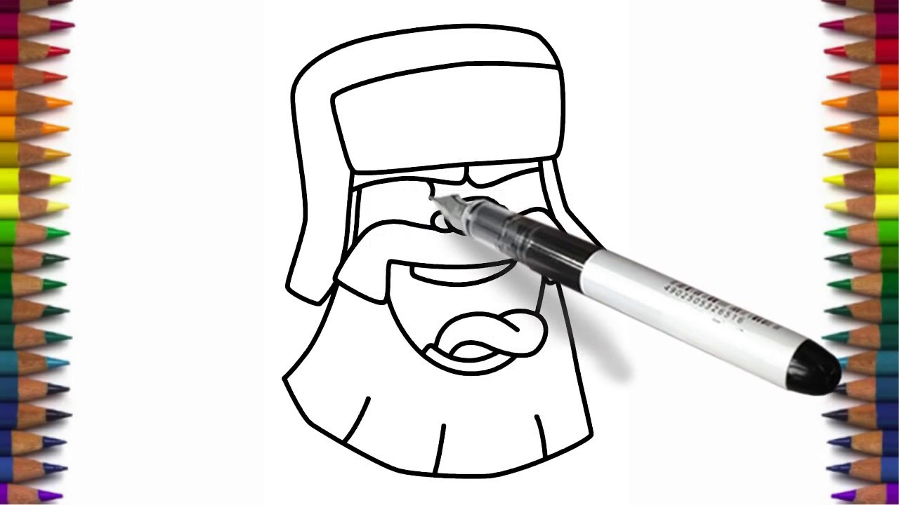 1280x720 how to draw lumberjack face clash royale step