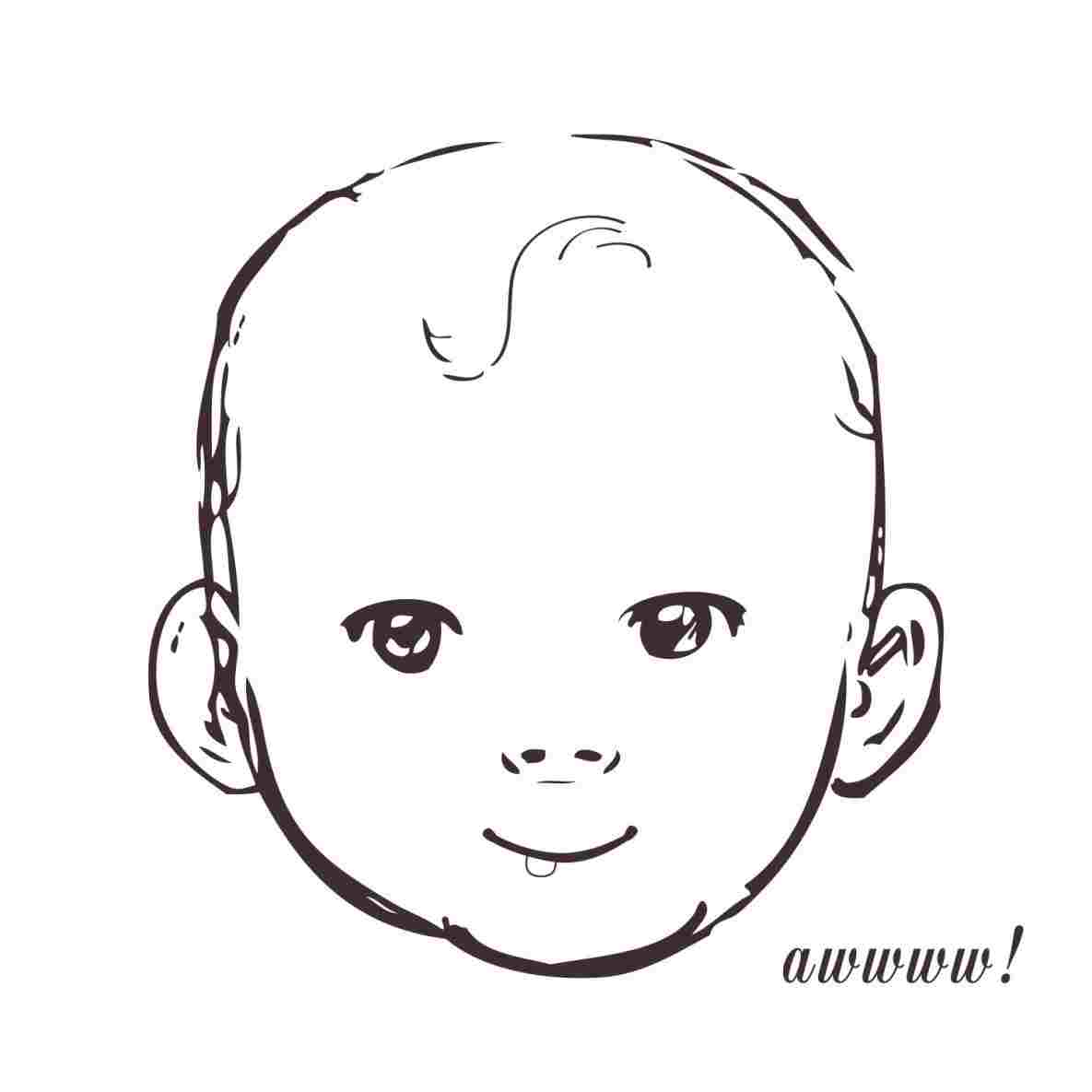 1185x1185 Sketch Baby Face Drawing Drawing Fine Art